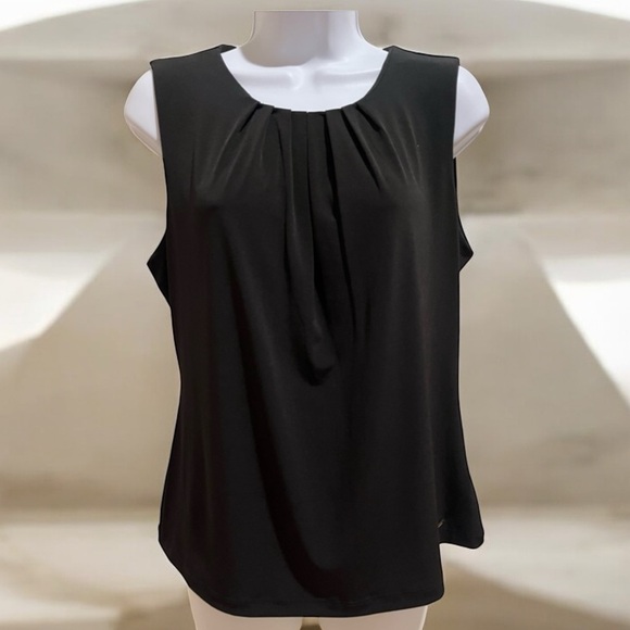 Calvin Klein Black Pleated Blouse - Picture 1 of 8